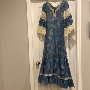 Blue Floral Paisley Gunne Sax Dress